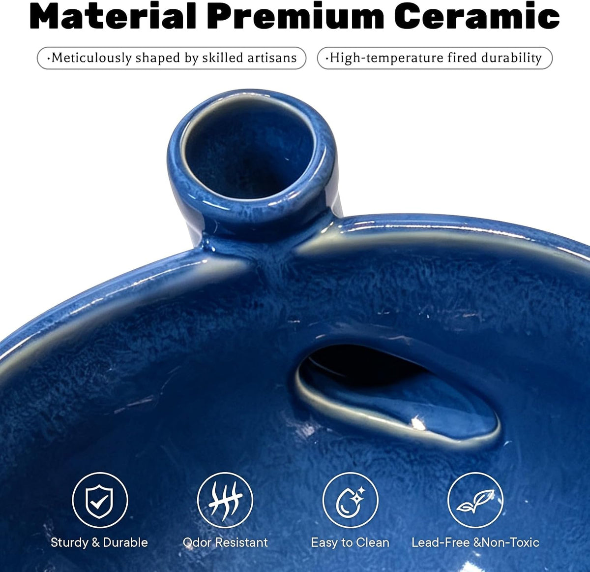 Ceramic Berry Washing Bowl Self-Rinsing Fruit Colander with Auto-Spin Swirl Drainage