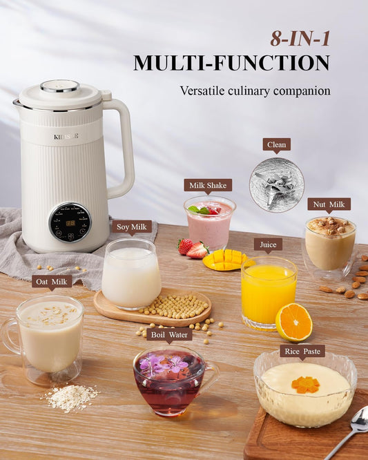 32oz Automatic Nut Milk Maker – 8-in-1 Plant-Based Milk Maker with Self-Cleaning, No-Soak Blending, Delay Start & Keep Warm for Almond, Soy, Oat, Coconut & Rice