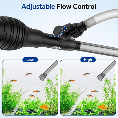 Aquarium Gravel Vacuum Cleaner – Adjustable Siphon Water Changer with 6.5FT Hose for Fish Tank Cleaning, Gravel & Sand Washing