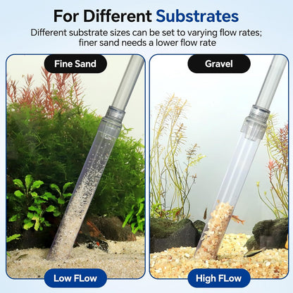 Aquarium Gravel Vacuum Cleaner – Adjustable Siphon Water Changer with 6.5FT Hose for Fish Tank Cleaning, Gravel & Sand Washing