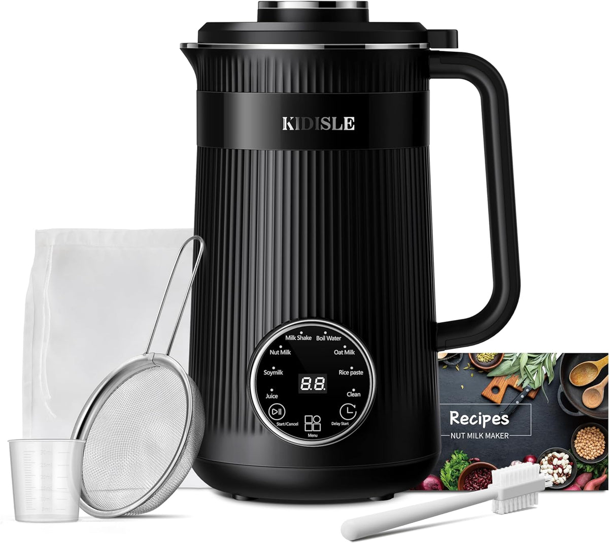 32oz Automatic Nut Milk Maker – 8-in-1 Plant-Based Milk Maker with Self-Cleaning, No-Soak Blending, Delay Start & Keep Warm for Almond, Soy, Oat, Coconut & Rice