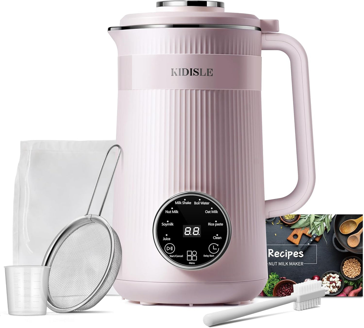 32oz Automatic Nut Milk Maker – 8-in-1 Plant-Based Milk Maker with Self-Cleaning, No-Soak Blending, Delay Start & Keep Warm for Almond, Soy, Oat, Coconut & Rice
