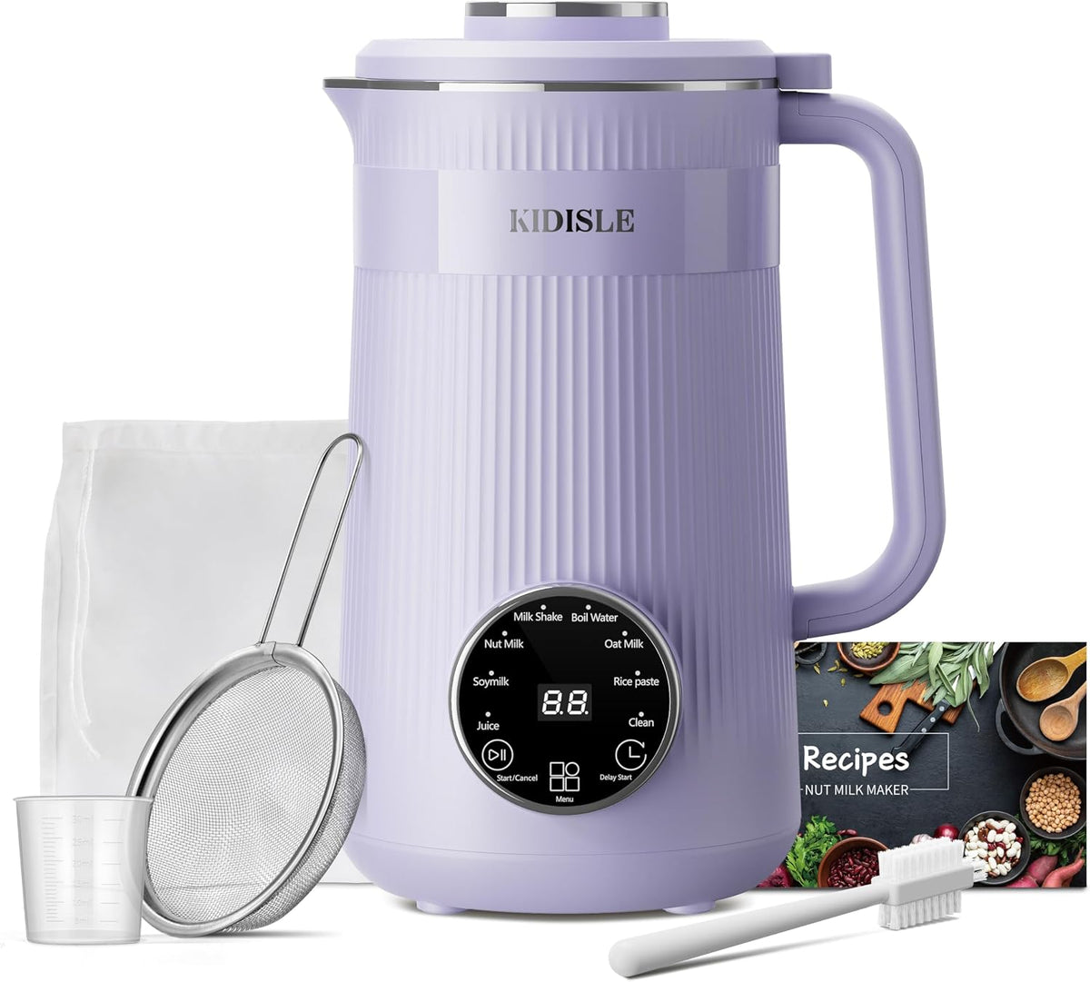 32oz Automatic Nut Milk Maker – 8-in-1 Plant-Based Milk Maker with Self-Cleaning, No-Soak Blending, Delay Start & Keep Warm for Almond, Soy, Oat, Coconut & Rice